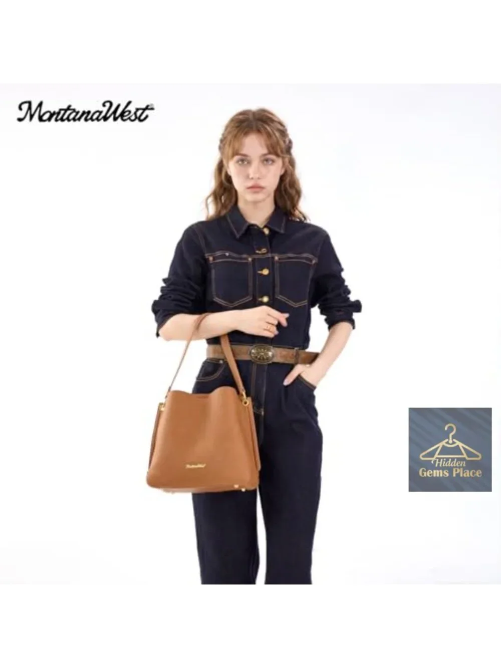 Medium Hobo Bag with 3 Compartments, Detachable Crossbody Strap, Faux Leather